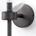 6" Black Metal and Glass Armed Sconce