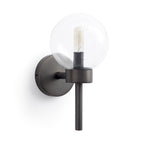 6" Black Metal and Glass Armed Sconce