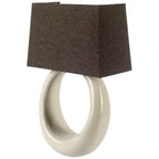 12" Dark Gray And Light Gray Resin and Fabric Armed Sconce