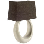 12" Dark Gray And Light Gray Resin and Fabric Armed Sconce