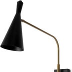 5" Antiqued Gold And Black Metal Swing Arm Wall Light