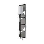 47" Black Metal and Fabric Wallchiere Sconce