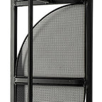 47" Black Metal and Fabric Wallchiere Sconce