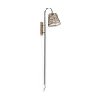 16" Brown And Black And Brown Metal Wallchiere Sconce