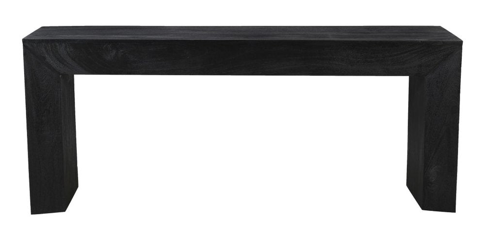 72" Charcoal Solid Wood Distressed Frame Console Table