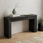 72" Charcoal Solid Wood Distressed Frame Console Table
