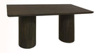 72" Dark Brown Solid Wood Double Pedestal Base Dining Table