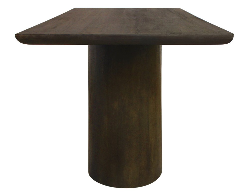72" Dark Brown Solid Wood Double Pedestal Base Dining Table