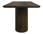 72" Dark Brown Solid Wood Double Pedestal Base Dining Table