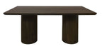 72" Dark Brown Solid Wood Double Pedestal Base Dining Table