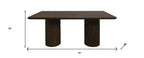72" Dark Brown Solid Wood Double Pedestal Base Dining Table
