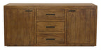 71" Chestnut Distressed Solid Wood Three Drawer Sideboard with Two Doors