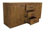 71" Chestnut Distressed Solid Wood Three Drawer Sideboard with Two Doors