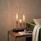 19" Rose Gold And Black Lantern Lantern With Shade