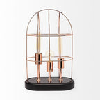 19" Rose Gold And Black Lantern Lantern With Shade