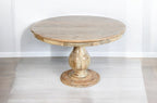 Five Piece Natural Round Solid Wood Dining Set with Four Chairs