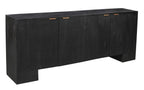 86" Charcoal Distressed Solid Wood Sideboard with Four Doors