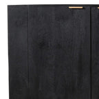 86" Charcoal Distressed Solid Wood Sideboard with Four Doors