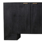 86" Charcoal Distressed Solid Wood Sideboard with Four Doors