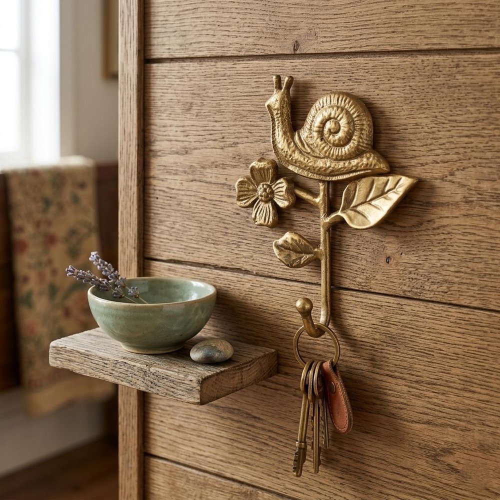 5" Gold Cast Iron Snail Wall Hook