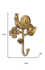 5" Gold Cast Iron Snail Wall Hook