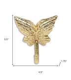 5" Gold Cast Iron Butterfly Wall Hook