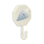 4" Blue And Cream Cast Iron Conch Shell Wall Hook