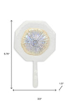 4" Pearl And White Cast Iron Sand Dollar Wall Hook