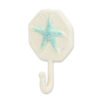 4" Aqua And Cream Cast Iron Starfish Wall Hook
