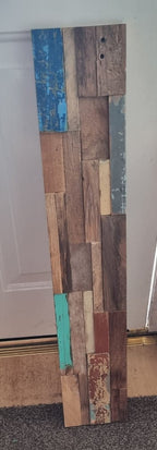 Blue Natural And Navy Blue 3D Embossed Teak Decorative Wall Panel