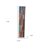 Blue Natural And Navy Blue 3D Embossed Teak Decorative Wall Panel