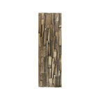 Brown 3D Embossed Geometric Teak Reclaimed Wood Decorative Wall Panels
