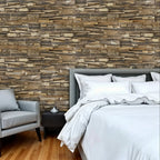 Brown 3D Embossed Geometric Teak Reclaimed Wood Decorative Wall Panels