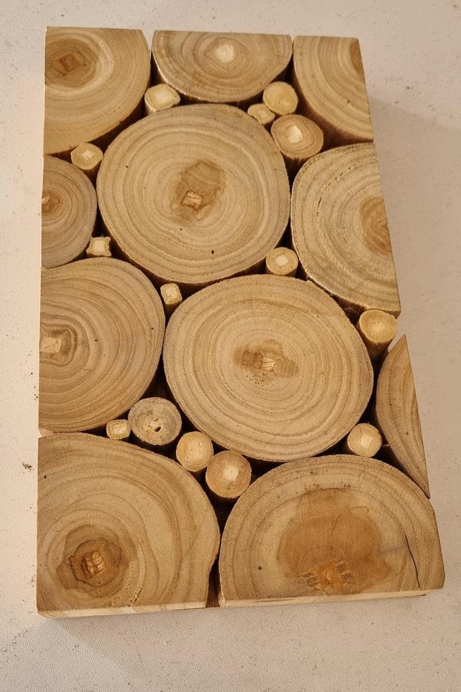 Natural Tree Stump Slice Teak Reclaimed Wood Decorative Wall Panels