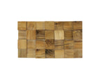 Brown 3D Embossed Block Teak Reclaimed Wood Decorative Wall Panels