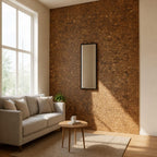 Brown 3D Embossed Abstract Teak Reclaimed Wood Decorative Wall Panels