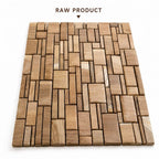 Brown 3D Embossed Abstract Teak Reclaimed Wood Decorative Wall Panels