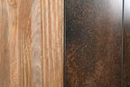 32" Copper and Black Solid Wood and Iron Accent Cabinet With Two Doors