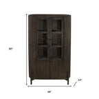 48" Espresso and Black Solid Wood and Iron Accent Cabinet With Four Doors