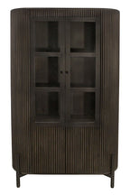 48" Espresso and Black Solid Wood and Iron Accent Cabinet With Four Doors