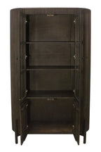 48" Espresso and Black Solid Wood and Iron Accent Cabinet With Four Doors