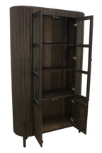 48" Espresso and Black Solid Wood and Iron Accent Cabinet With Four Doors