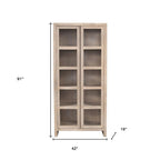 42" Ivory Solid Wood Accent Cabinet With Two Doors
