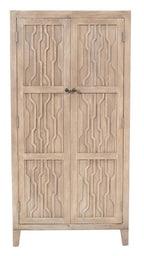 36" Ivory Solid Wood Accent Cabinet With Two Doors