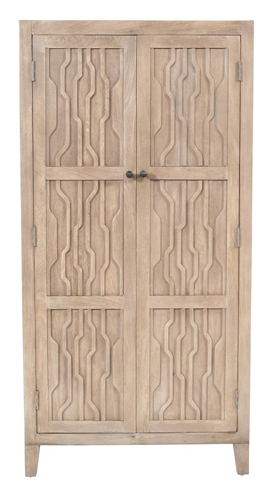 36" Ivory Solid Wood Accent Cabinet With Two Doors