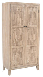 36" Ivory Solid Wood Accent Cabinet With Two Doors
