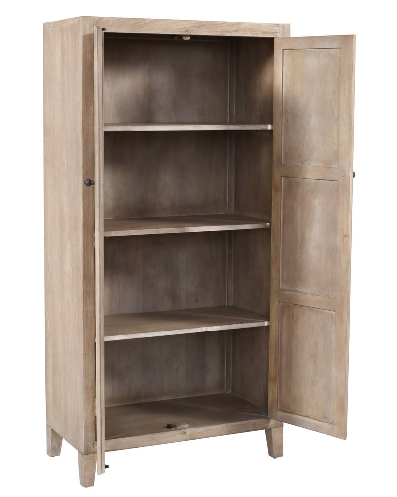 36" Ivory Solid Wood Accent Cabinet With Two Doors
