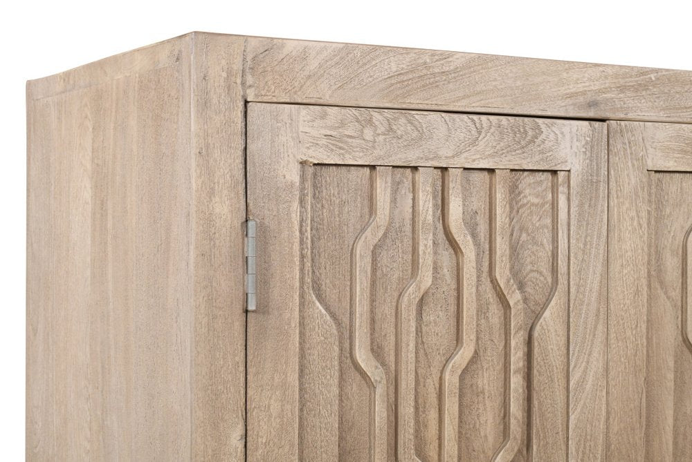 36" Ivory Solid Wood Accent Cabinet With Two Doors