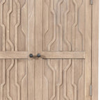 36" Ivory Solid Wood Accent Cabinet With Two Doors