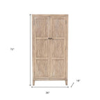 36" Ivory Solid Wood Accent Cabinet With Two Doors